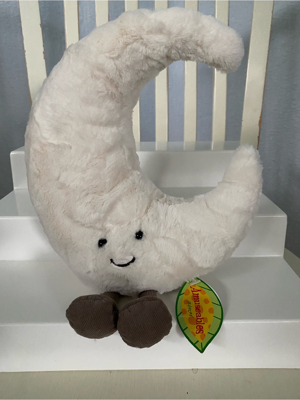 Jellycat Cream Crescent Moon Plush with Brown Feet